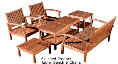 Finished Product-Table, Bench and Chairs