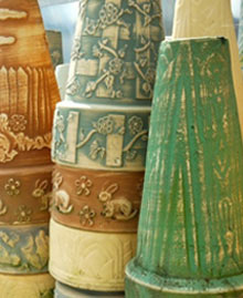 colored terra cotta planters